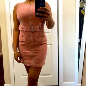 Zip up buckled dress